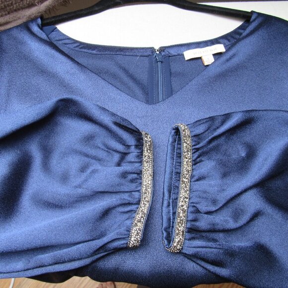 Skies are Blue Women's Blue Satin Dress Size Small - Picture 4 of 4